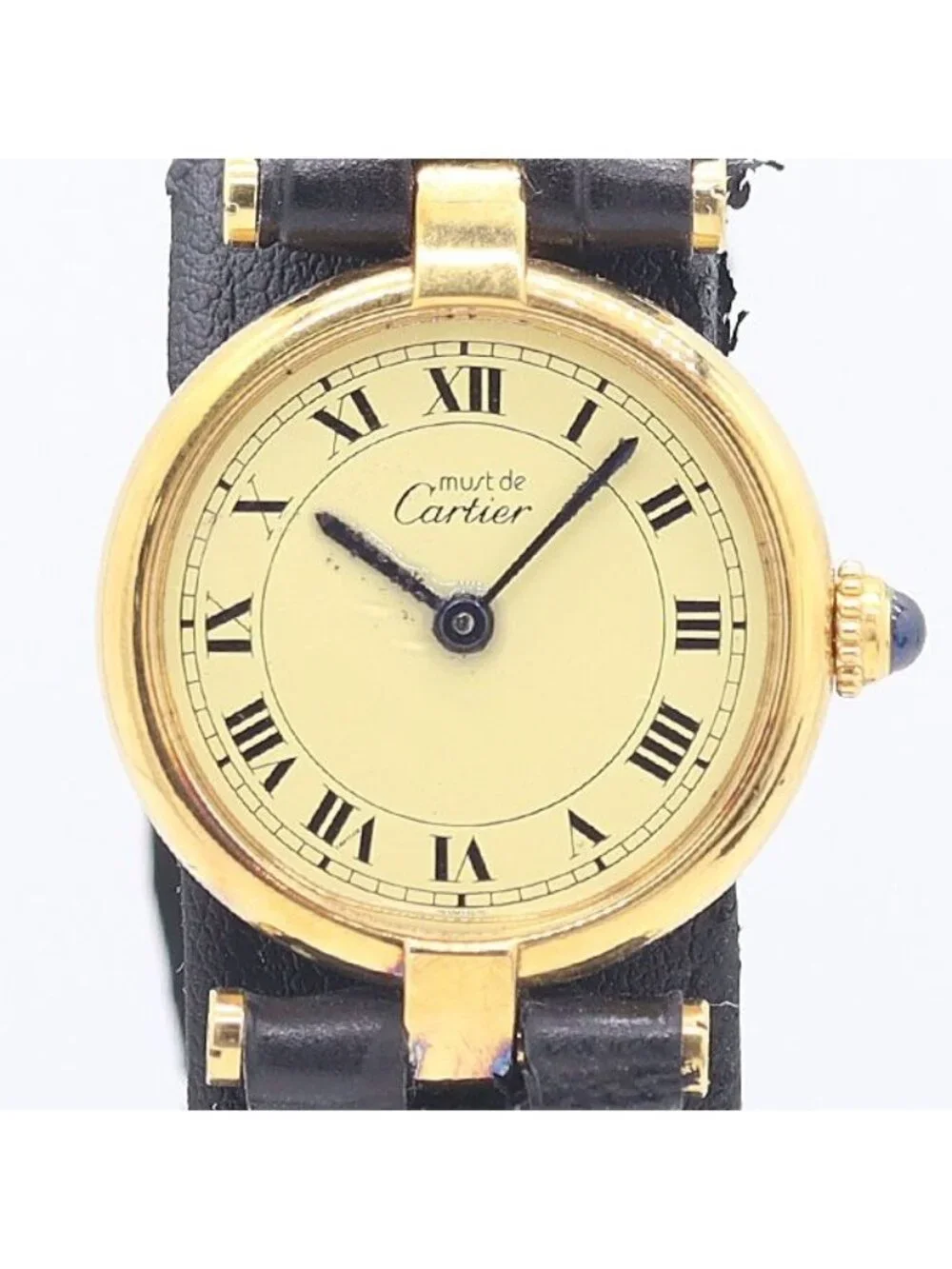 Cartier Bonded Must Vendome SM Vermeil Quartz Ivory Dial Watch